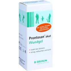 Verpackung eines Wundgels mit grüner und weißer Aufschrift.