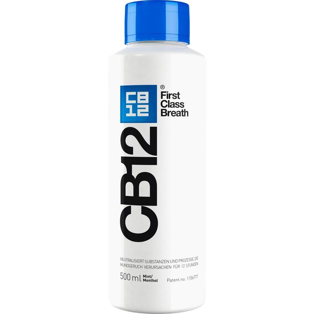 Eine weiße Flasche mit blauem Deckel und dem Aufdruck "CB12".